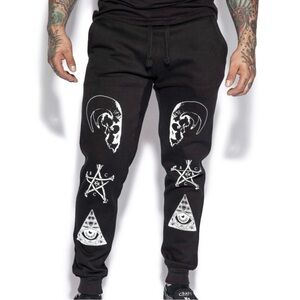 Black Craft Printed Black Sweatpants